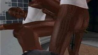 A sexy ass fucking ebony scene with some big cocks porn video